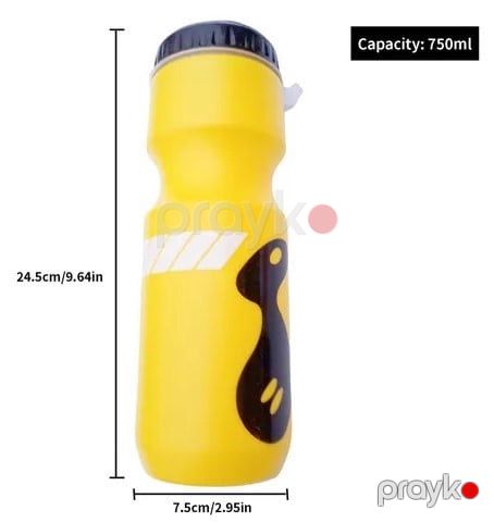 Velosiped su qabı Velosport 168, tutacaq ilə, qida dərəcəli PE, sarı, 750 ml — Mallar, Bakı (2)