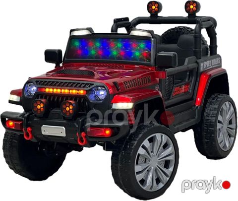 Uşaq elektrik avtomobili Jeep 0260, qırmızı — Bakı