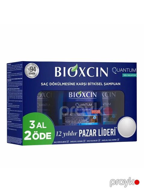 Şampun Bioxcin Quantum Bio-Activ, saç tökülməsinə qarşı, 3 əd x 300 ml — Bakı