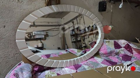 Güzgü Divar üçün, Oval, Dekorativ, Çərçivə ilə — Nika