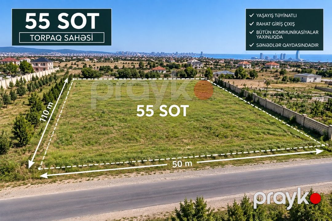 55 sot torpaq sahəsi, Mehdiabad qəs — Torpaq, Bakı (3)
