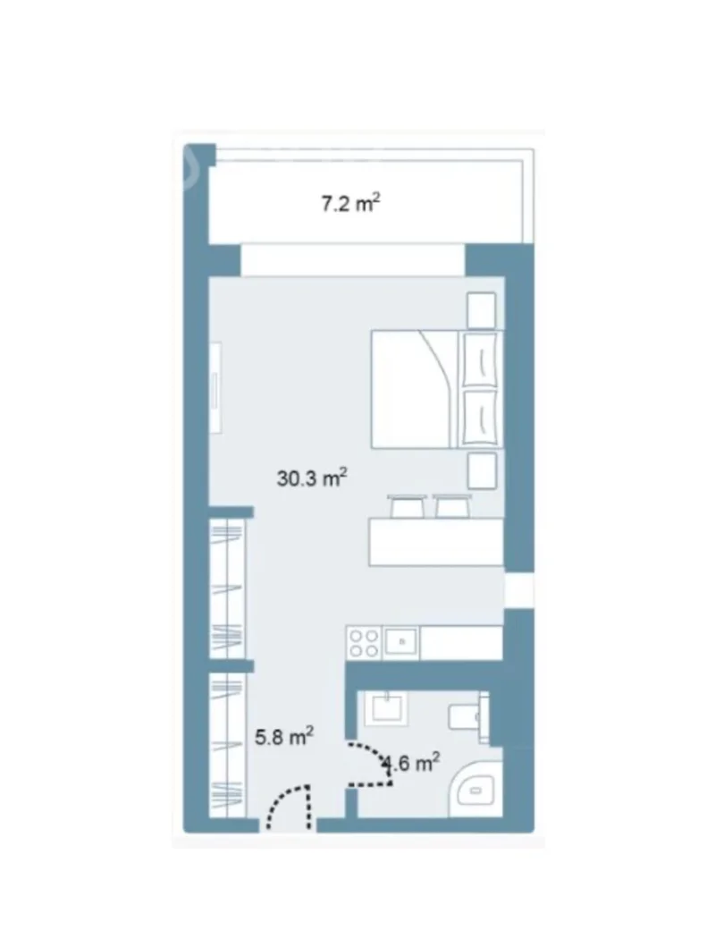 2 otaqlı mənzil, 58 m², Sea Breeze — Mənzil, Bakı (2)