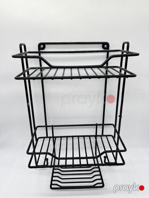 Hamam otağı üçün rəf L61, metal, qara, 40 sm — Bakı
