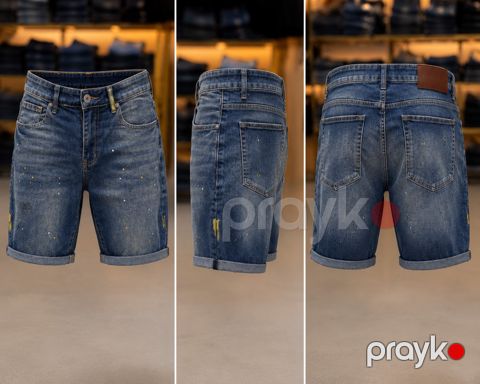 Cins şort kişilər üçün 2405210, göy, poliester, ölçü 31 — Bakı