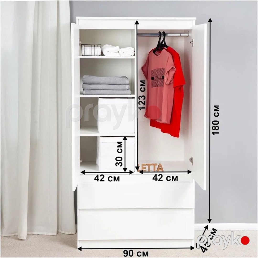 Şkaf Letta Ldsp, ağ, 180x45x90 sm — Şkaflar, Bakı (2)