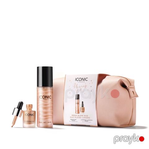 Kosmetika dəsti İconic London Mega Glow (bədən üçün sprey 120 ml + xaylayter 13.5 ml) — Bakı