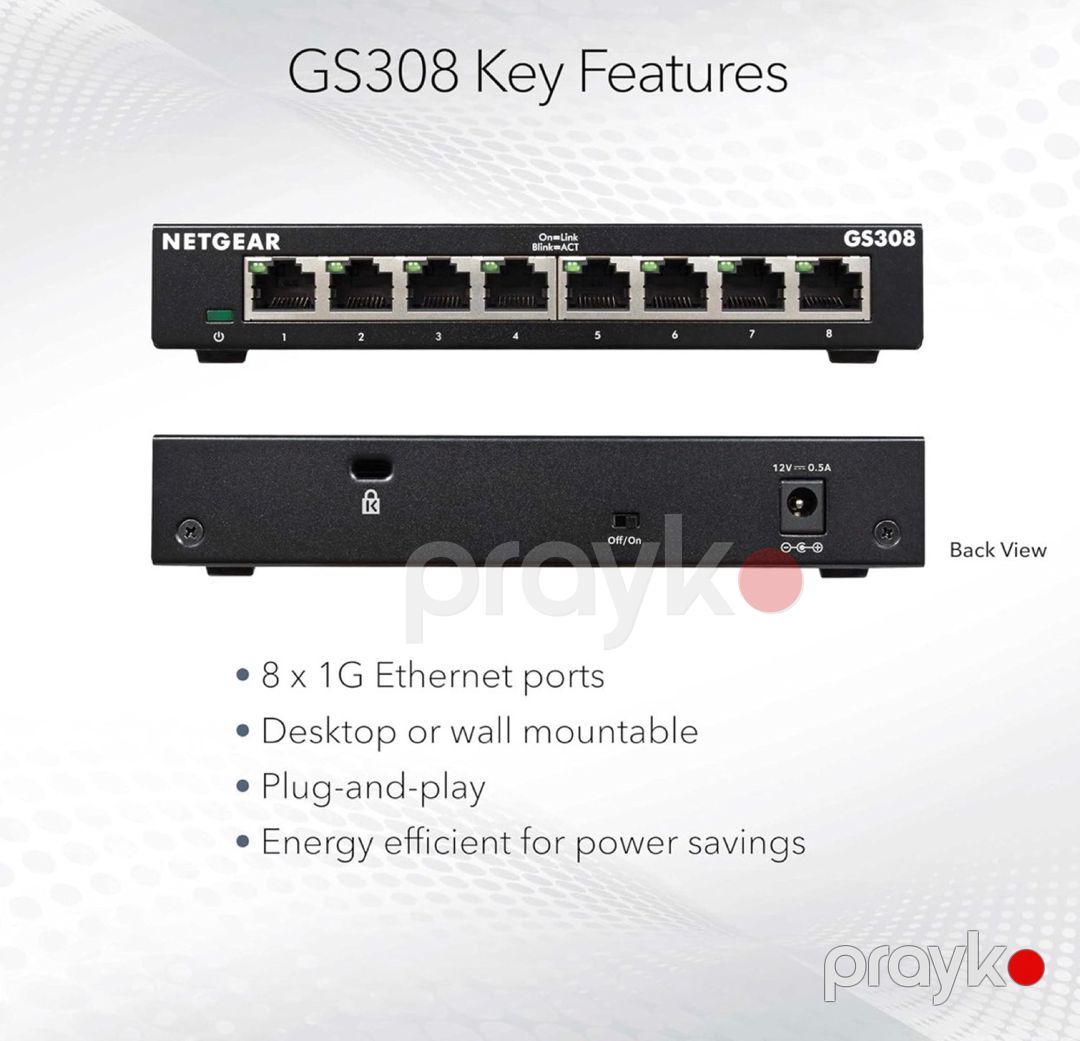 Netgear 8-Port Gigabit Ethernet Unmanaged Network — Şəbəkə və server avadanlığı, Bakı (3)