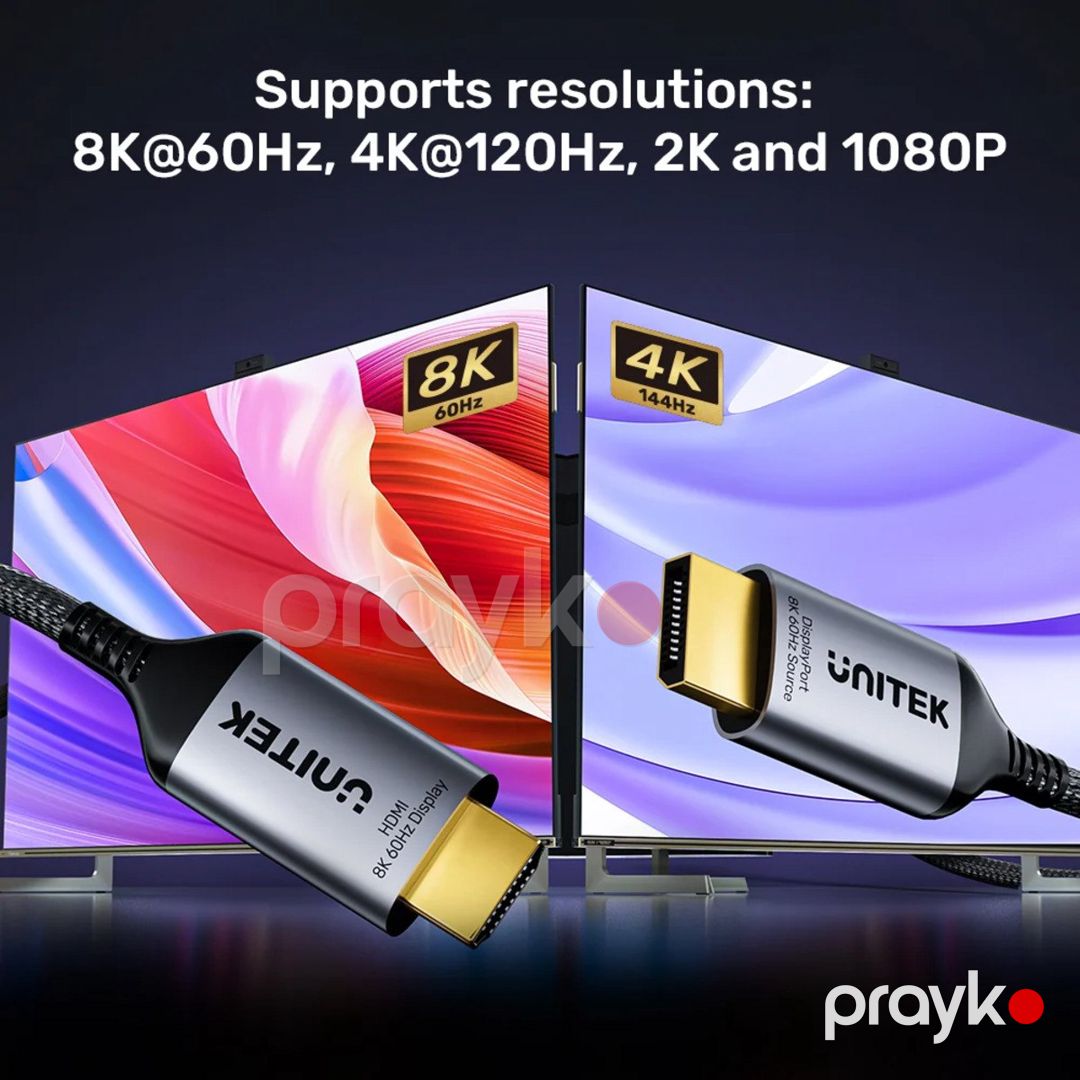 Unitek - DisplayPort 1.4 to HDMI kabel — 8K dəstəkli DP-dən HDMI-ya çevirən kabel — Periferik cihazlar, Bakı (4)