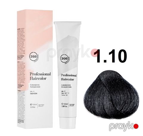 Saç boyası 360 Hair Professional 1.10 Göy Qara 100 ml — Bakı