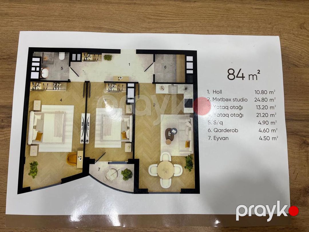 Satılır 3 otaqlı yeni tikili 84 m² — Mənzil, Bakı (4)