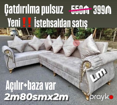 Künc divan – fərqli və zərif dizayn - Model: Künc divan (L-forma) — Bakı