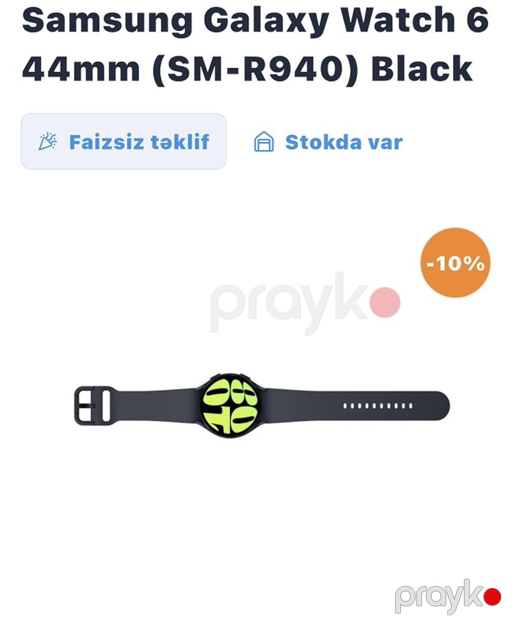 Samsung Galaxy Watch 6 44mm (SM-R940) – Black Əsas xüsusiyyətlər — Ağıllı saatlar, Gəncə (2)