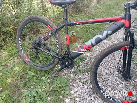 Toba MTB velosiped - Çərçivə: Toba alüminium hardtail, qara-qırmızı — Qusar