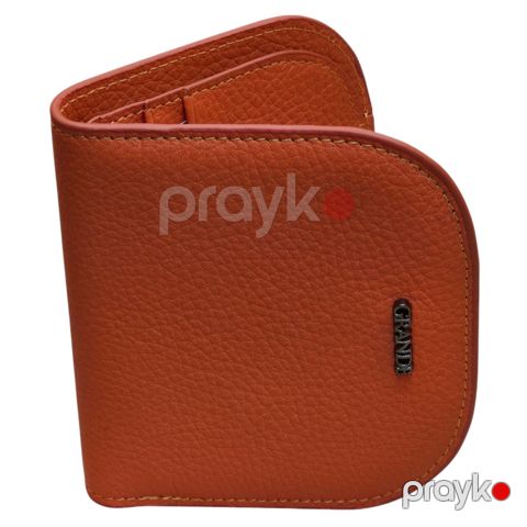 Pul kisəsi qadınlar üçün Grande 2817 Orange təbii dəri — Bakı