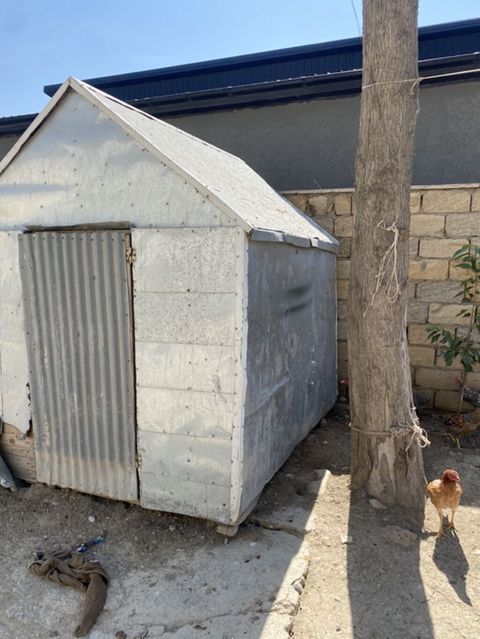 Metaldan örtüklü taxta tövlə/buda. - Ölçü: təxmini 2,2 m (eni) x 2,5 — Mehdiabad