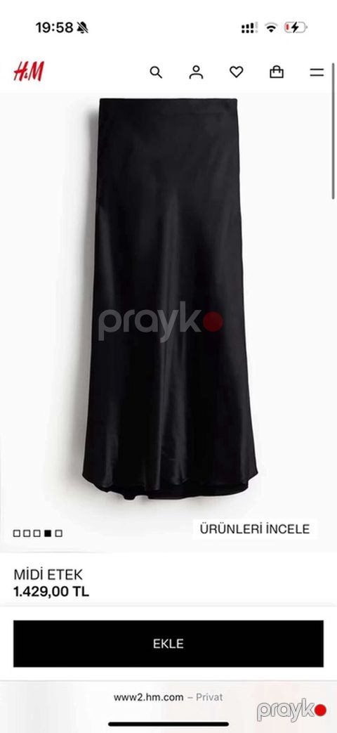 H&M – Qara midi ətək - Model: Midi Etek (şəkildəki H&M — Bakı