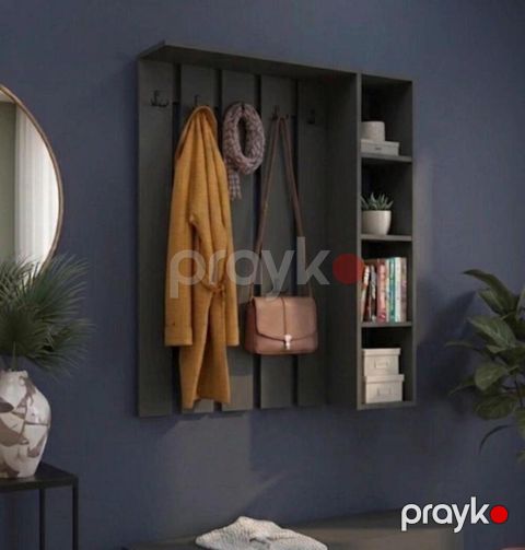 Divarüstü asılqan MB3, antrasit, laminat, 100x110x25 sm — Bakı