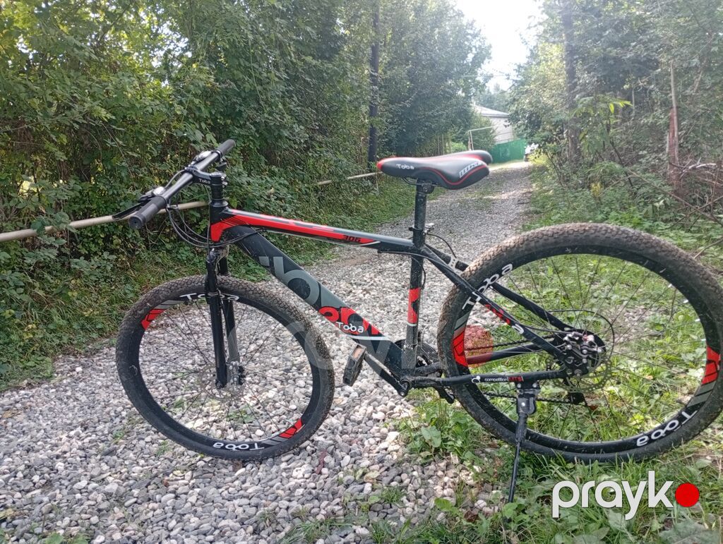 Toba MTB velosiped - Çərçivə: Toba alüminium hardtail, qara-qırmızı — Dağ velosipedləri, Qusar (3)
