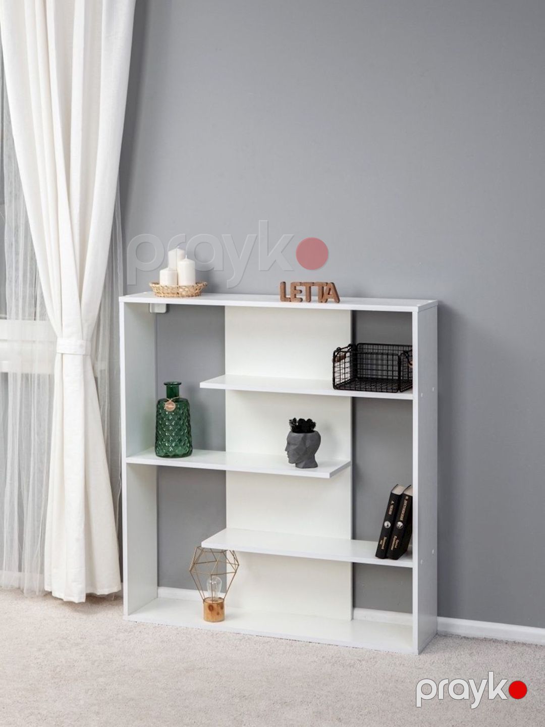 Stellaj Letta, ağ, Ldsp, 106x100x22 sm — Mallar, Bakı (3)