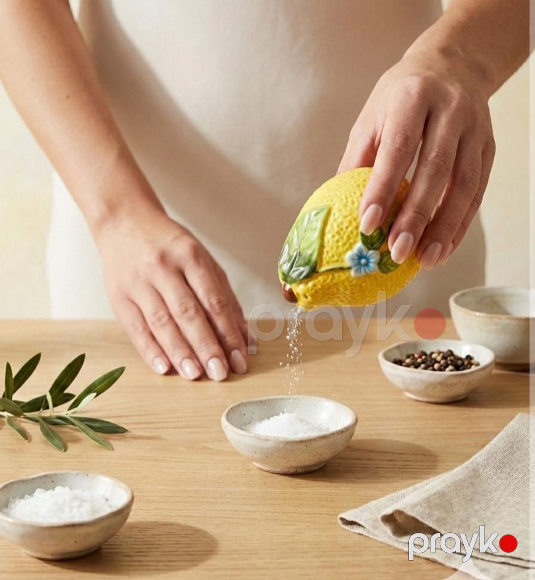Duzqabı və istiotqabı dəsti, keramika, sarı, 2 əd — Mallar, Bakı (2)