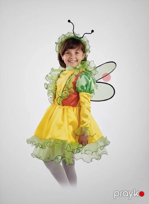Karnaval kostyumu qızlar üçün 32108811 Kəpənək, sarı/yaşıl, boy 134 sm, 7-9 yaş — Bakı