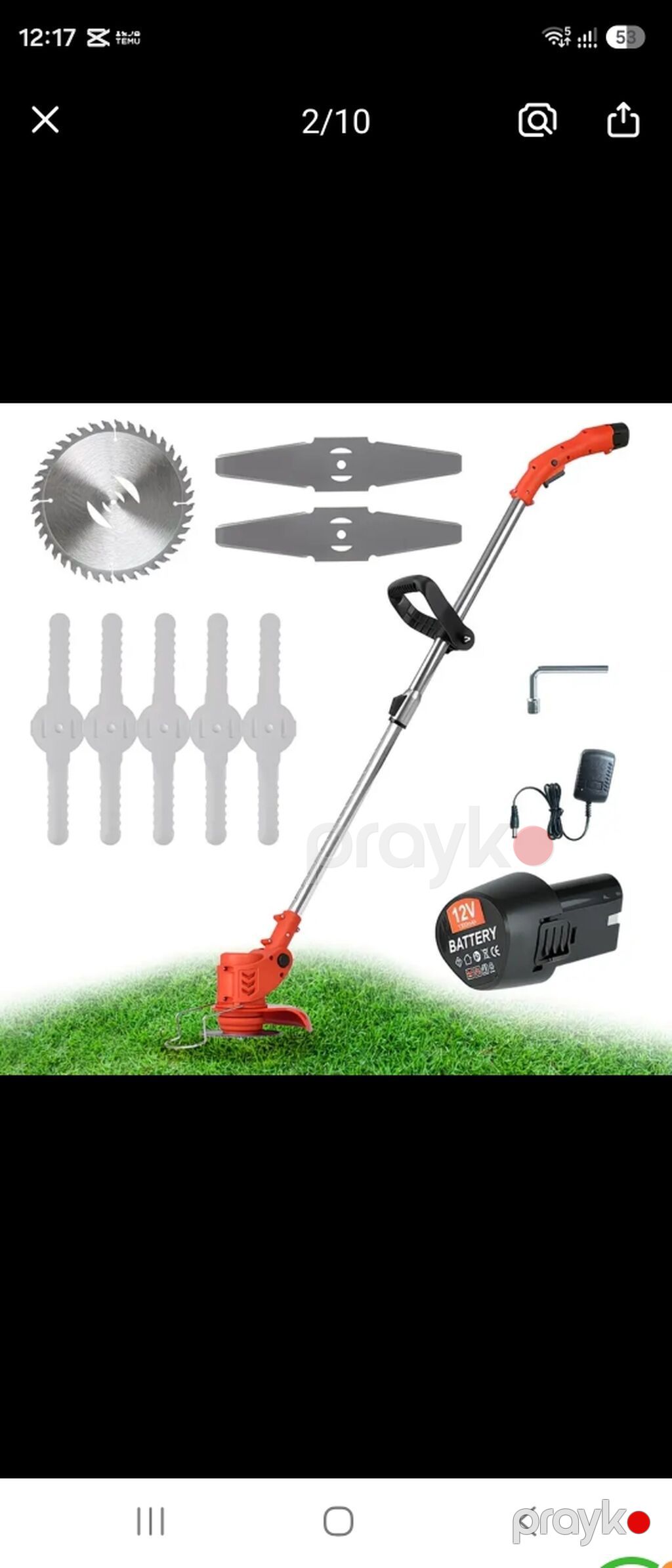 Akkumulyatorlu ot biçən/trimmer Xüsusiyyətlər: - 12V Li-ion çıxarılan — Çim biçicilər və trimmerləri, Gəncə (4)