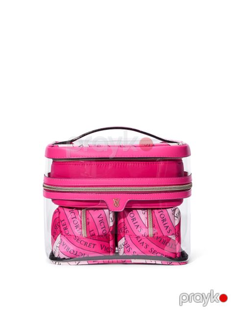 Kosmetik çanta dəsti Victoria's Secret 4-in-1 Train Case Pink Swirl — Bakı