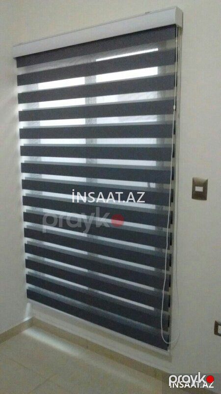 Zebra jalüz pərdə — Pəncərələr, qapılar, balkonlar, Bakı (4)