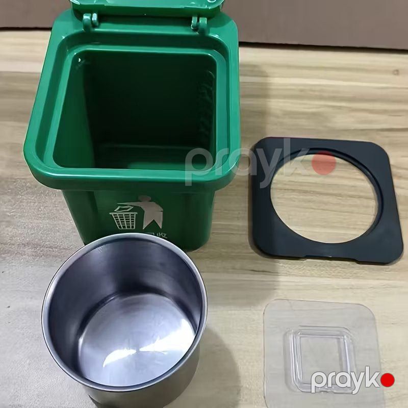 Zibil qutusu miks1409, divara quraşdırılan, yaşıl, plastik, qapaqlı — Mallar, Bakı (2)