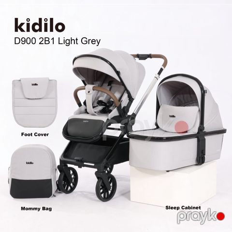 Uşaq arabası Kidilo D900 2B1, açıq boz — Bakı