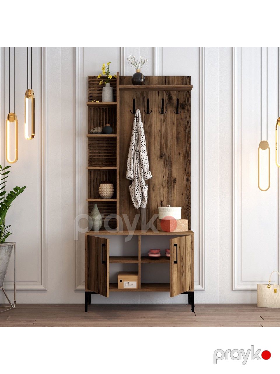 Dəhliz şkafı Elegant Wood ZARR2047, laminat, qəhvəyi, 90x35x200 sm — Şkaflar, Bakı (3)