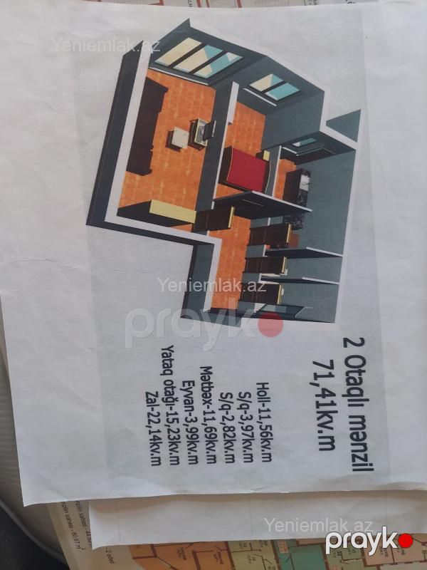 Satılır 2 otaqlı Bina evi menzil (Köhnə tikili), 71.4 m², 76-cı məhəllə — Mənzil, Sumqayıt (3)