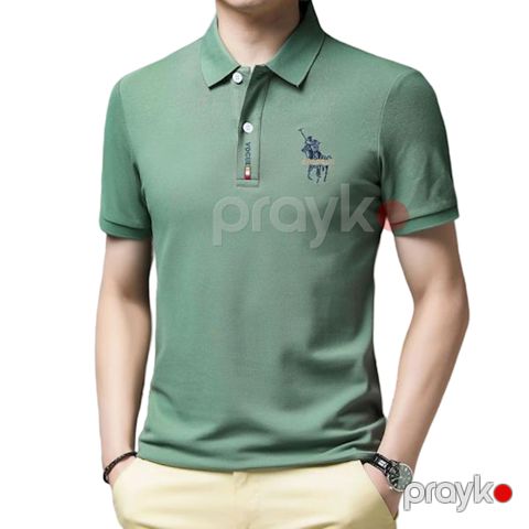 Kişilər üçün polo 16-757, yaşıl, pambıq, ölçü XL — Bakı