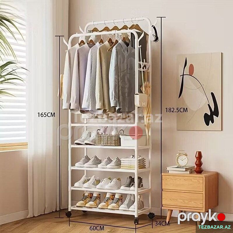 Asılqanlı Geyim Stendi + Ayaqqabı Polkası — Ev texnikası, Bakı (2)