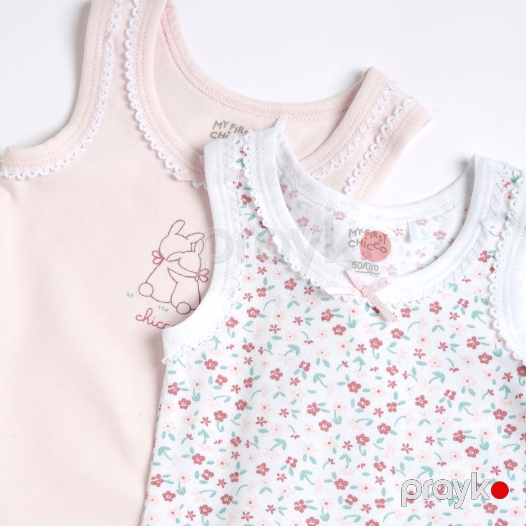 Qızlar üçün 2 ədədli bodi dəsti Chicco 9101764000000-11, rəngbərəng, pambıq/elastan, ölçü 6 ay — Mallar, Bakı (3)