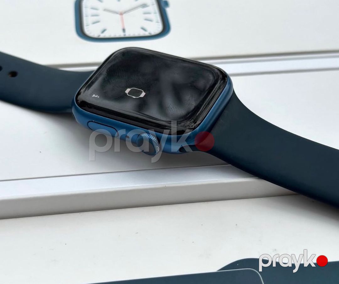 Apple Watch Series 7 Aluminum Blue 45mm — Ağıllı saatlar və biləkliklər, Bakı (6)