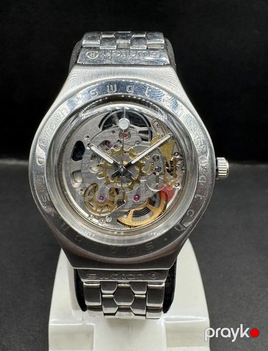 Swatch Irony Diaphane/Body & Soul üslubunda skelet dizaynlı qol saatı — Şəxsi əşyalar, Bakı (2)
