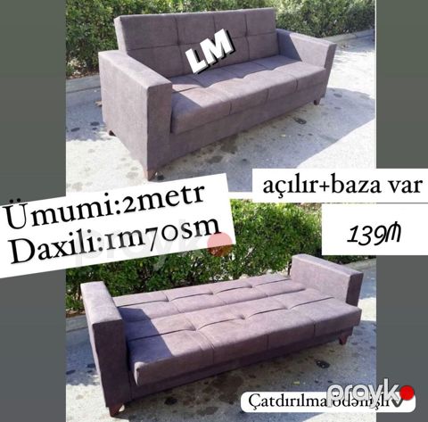 Divan – endirim fürsəti Qiymət: 139₼ Ölçü: ümumi 2 metr — Bakı