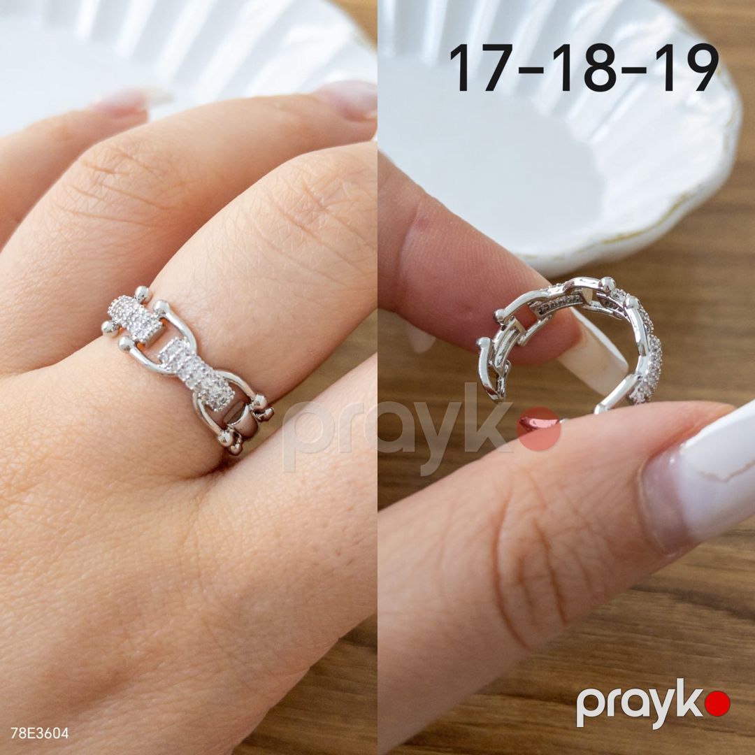 Üzük 7127 qadınlar üçün, paslanmayan polad, ölçü 17, gümüşü — Mallar, Bakı (2)
