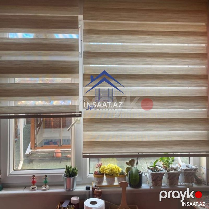 Zebra jalüz pərdələr — Pəncərələr, qapılar, balkonlar, Bakı (3)