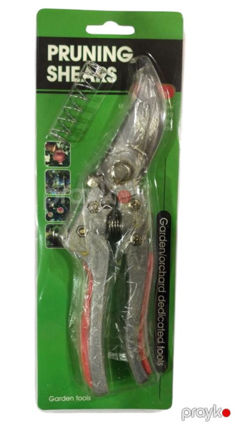 Bağban qayçısı, boz-qırmızı tutacaq, gümüşü iti kəsici hissə, ortası və əlavə spirallı - MB3035 — Bakı