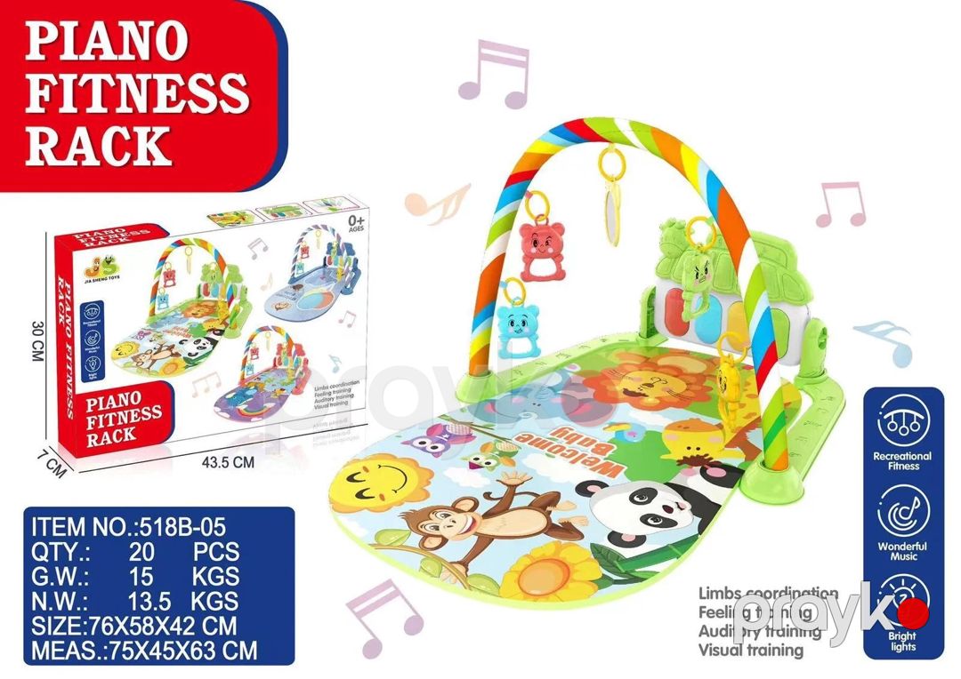 Musiqili oyun xalçası Piano Fitness Rack, rəngbərəng — Mallar, Bakı (2)