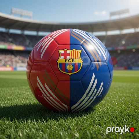 Futbol topu BYP, FCB, Göy/Qırmızı, ölçü 5 — Bakı