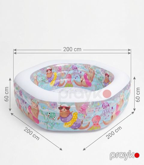 Şişmə hovuz Xiale, 200x200x60, ağ, 700 l — Bakı