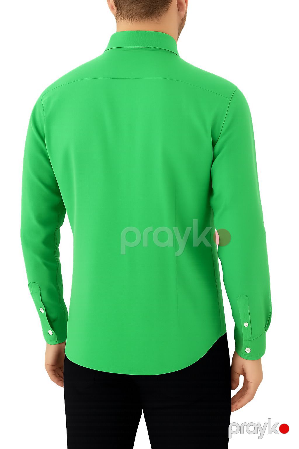 Kişilər üçün uzunqol köynək 0411, yaşıl, kətan, ölçü 2XL — Mallar, Bakı (2)