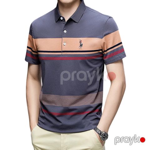 Kişilər üçün polo 58-874, boz, pambıq, ölçü 3XL — Bakı