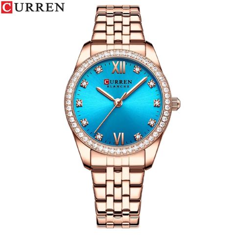 Qol saatı qadınlar üçün Curren C9086 Rosegold/Light Blue — Bakı