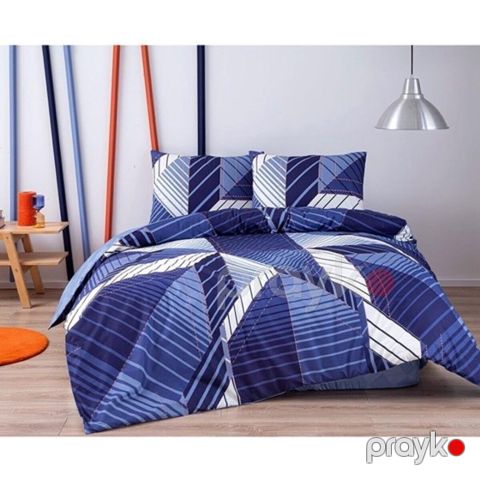 Yataq dəsti TAC Ranforce Silva yorğan üzü 160x220 sm, mələfə 100x200 sm, yastıq üzü 50x70 sm, birnəfərlik, pambıq, göy — Bakı
