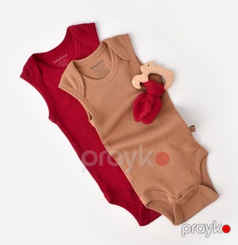 Qızlar üçün 2 ədədli bodi dəsti BabyCosy CSYM11111, rəngbərəng, pambıq, ölçü 0-3 ay — Bakı
