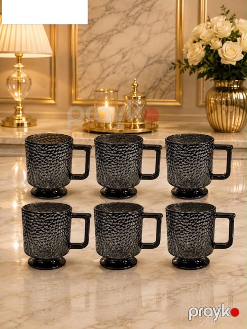 Fincan dəsti 2754857, şüşə, qara, 350 ml, 6 əd — Bakı